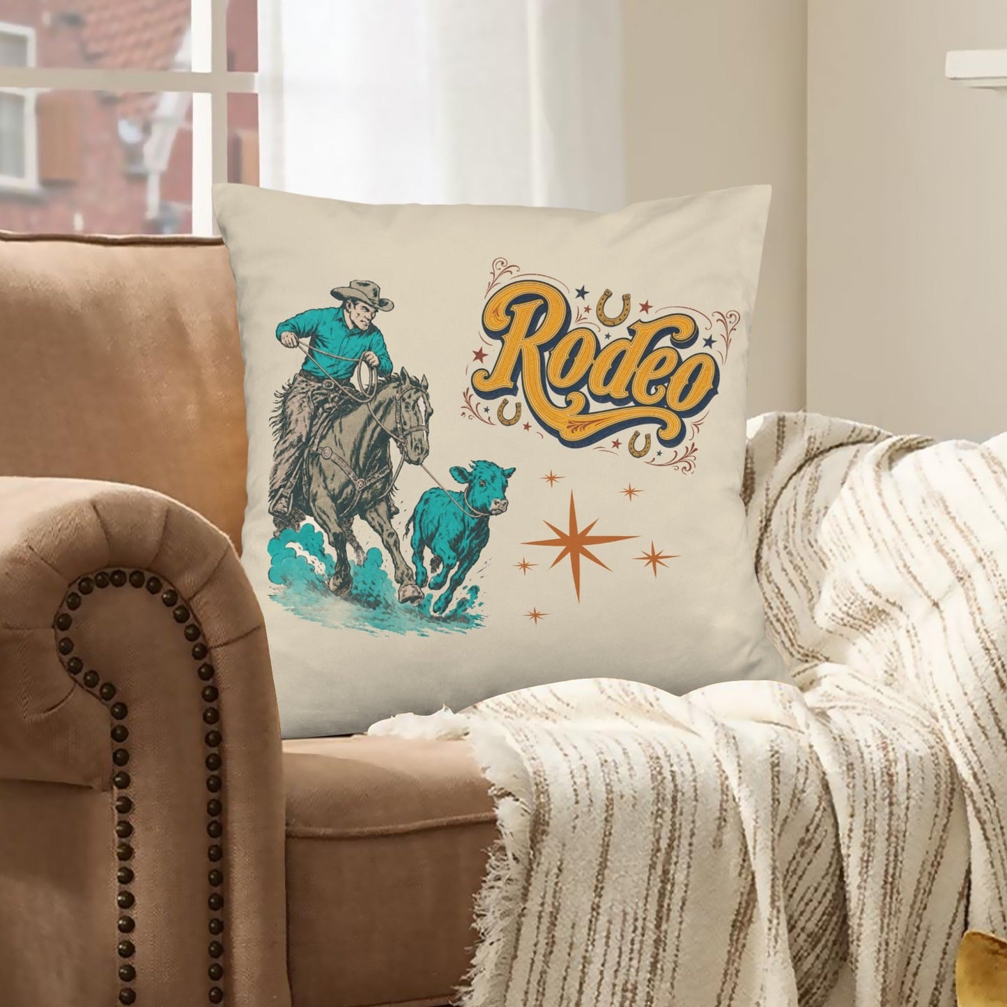 Baha Ranch The Last Roundup Throw Pillow Cover Made in America