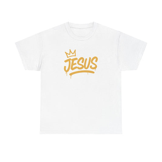 Jesus Crown Tee — Gold Script Inspirational T-Shirt