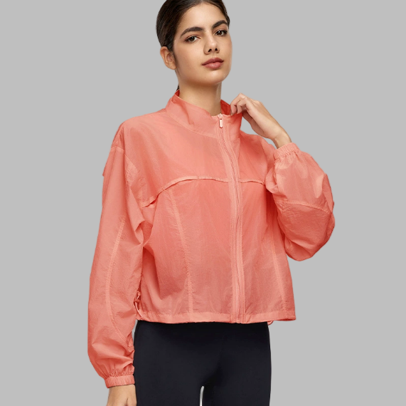 Lightweight Breathable Workout Drawstring Adjustable Jacket
