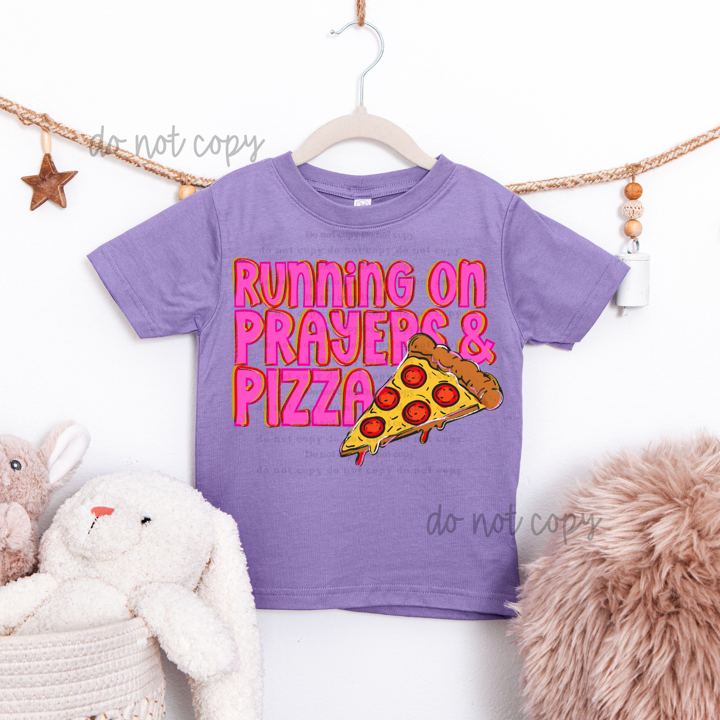 Prayers and Pizza - pink
