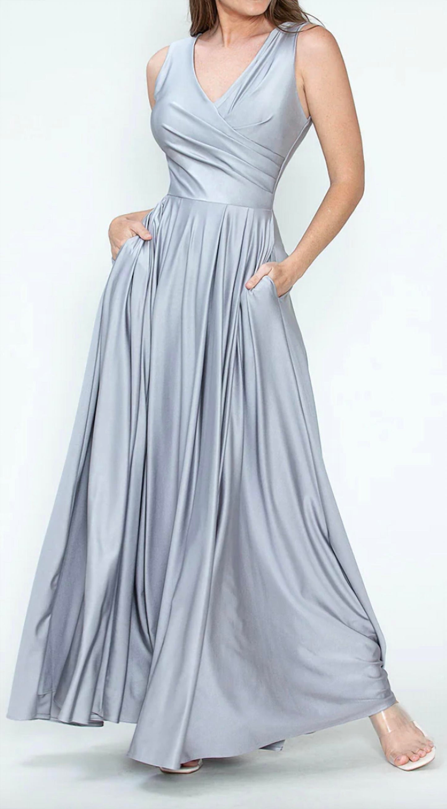 Formal Pleated Long Evening Dress