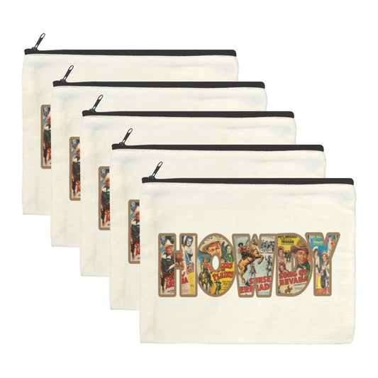 Baha Ranch Vintage Howdy Cosmetic Bag Pack of 5 Made in America