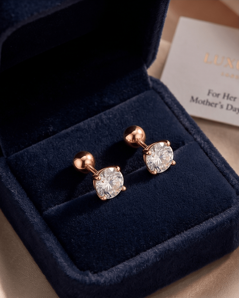 2 Carat Moissanite Stud Earrings 925 Sterling Silver
