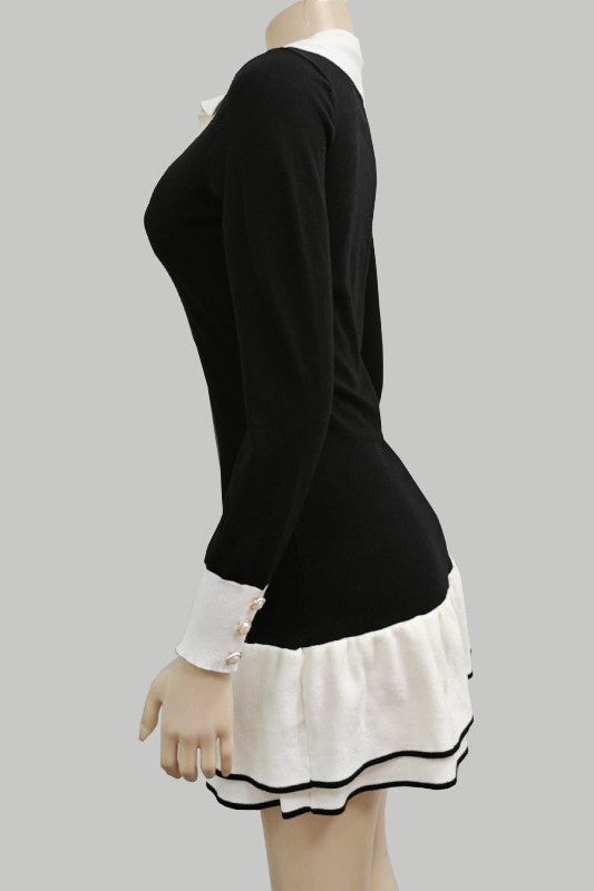 WOMEN FASHION SWEATER MINI DRESS