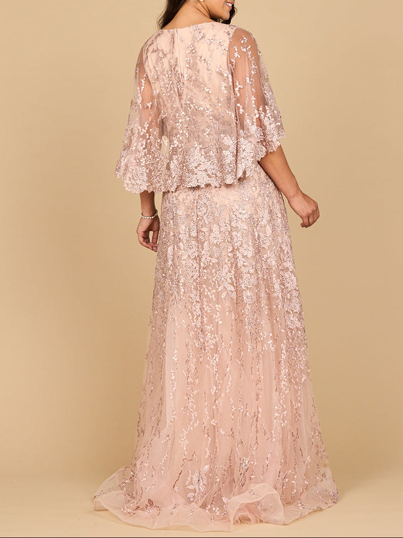 Cape Sleeve Mother's Gown | 28881
