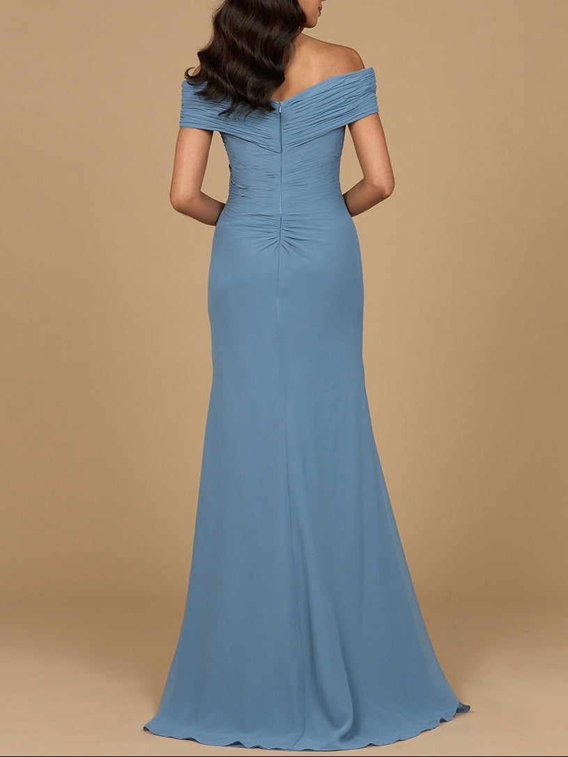 Off Shoulder Elegant Chiffon Gown