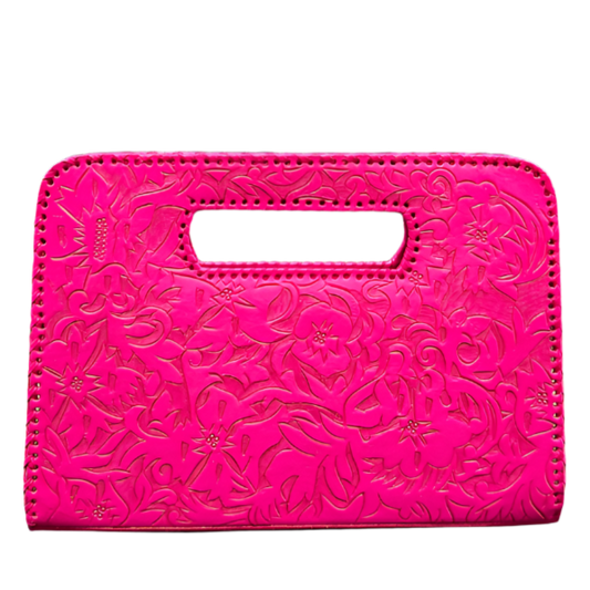 The Claire| Hand-Tooled Leather Statement Clutch