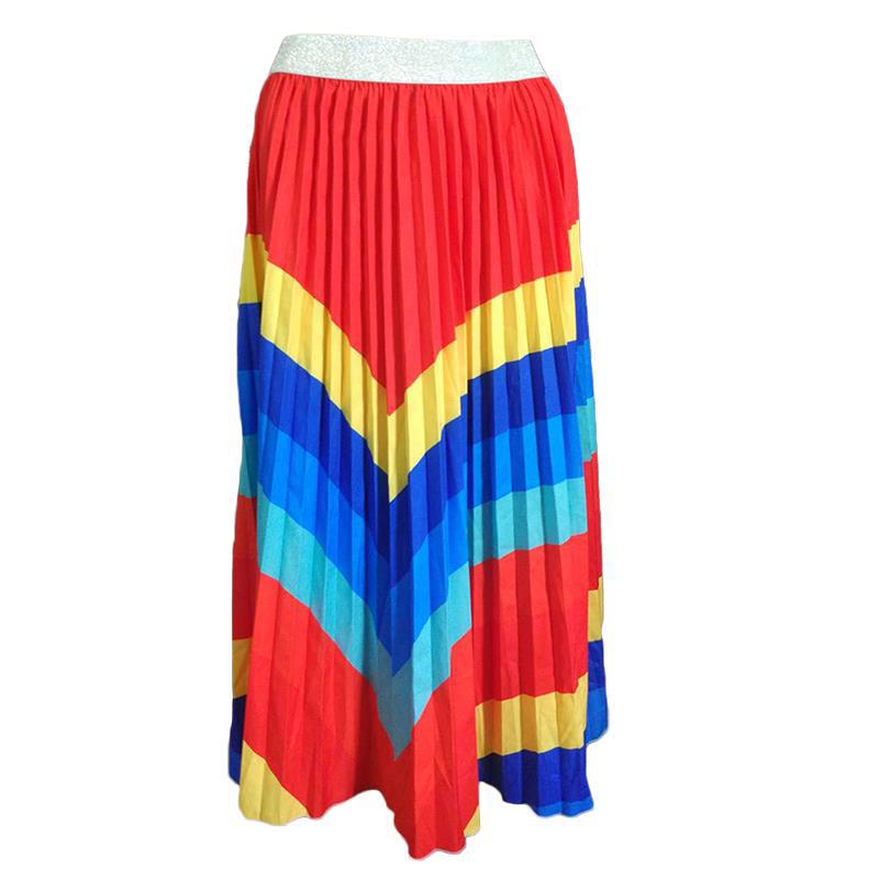 Printed pleated skirt See size chart under “more details”