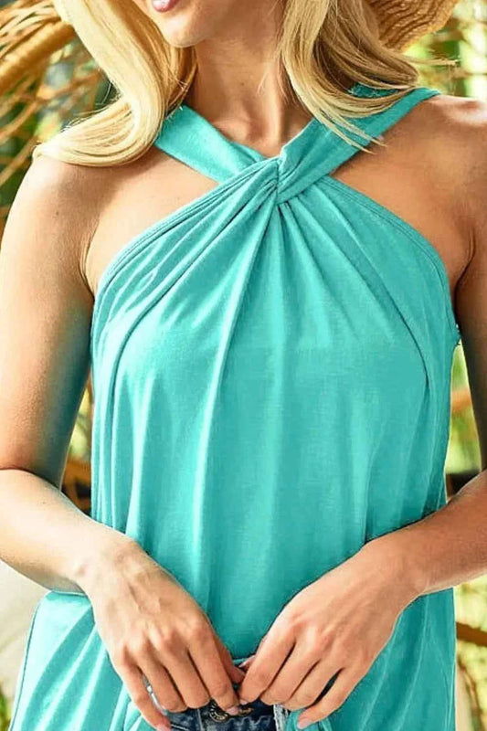 BiBi Rayon Span Halter Women's Blouse