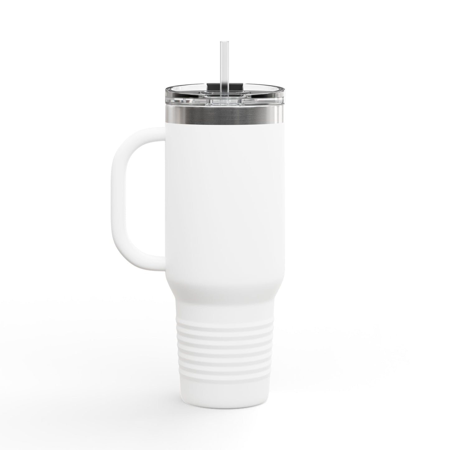 40oz Insulated Travel Mug — 'I'm Fine, This Is Fine' Holiday Skeleton Design