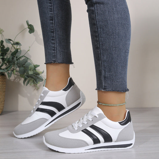 Women's Lace-Up Round-Toe Casual Sneakers