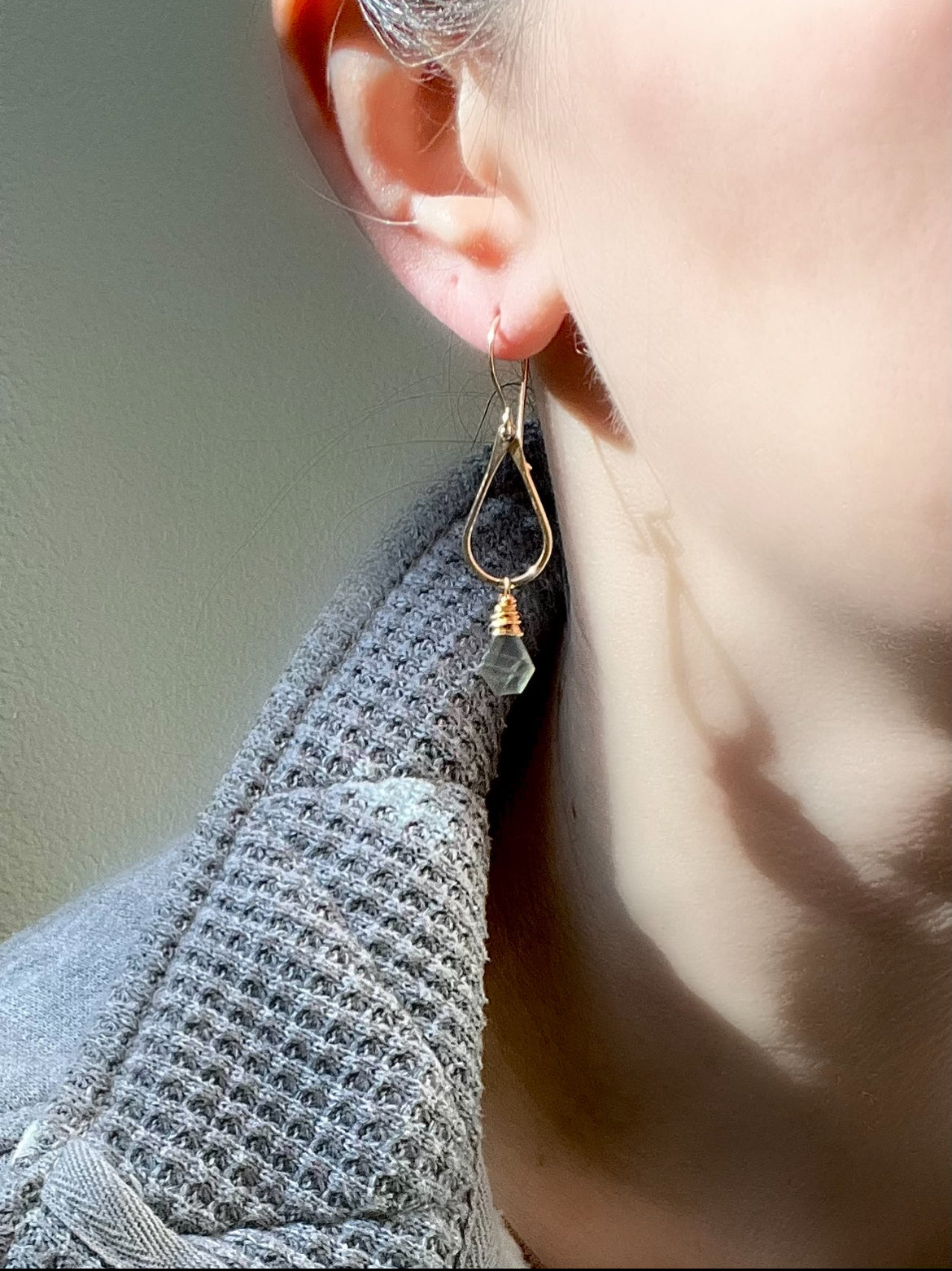 Prism Hoops - Labradorite