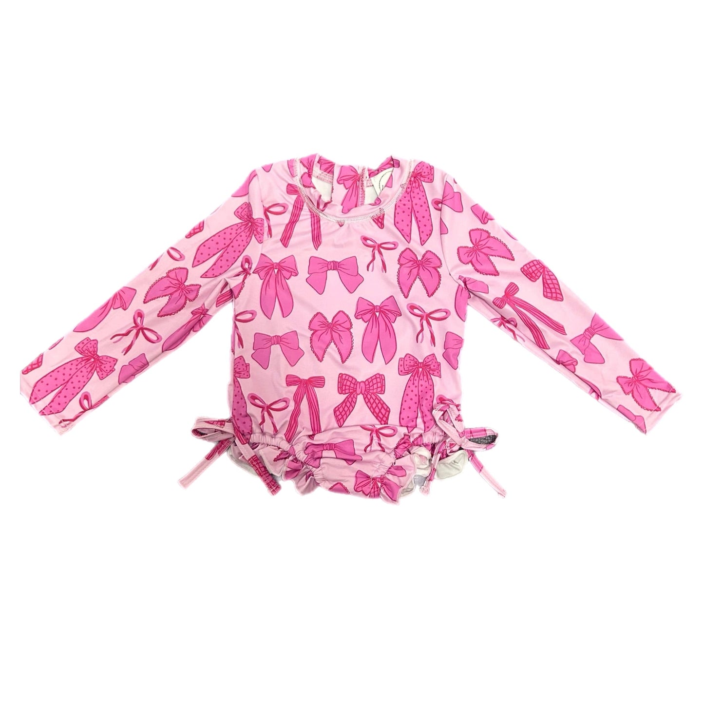 Pink bows rash guard Swimsuit