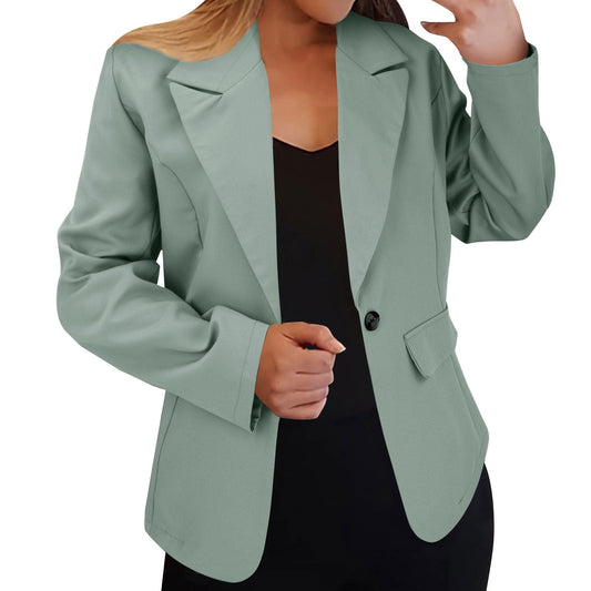 Fall Long-sleeved Solid-color Cardigan Blazer