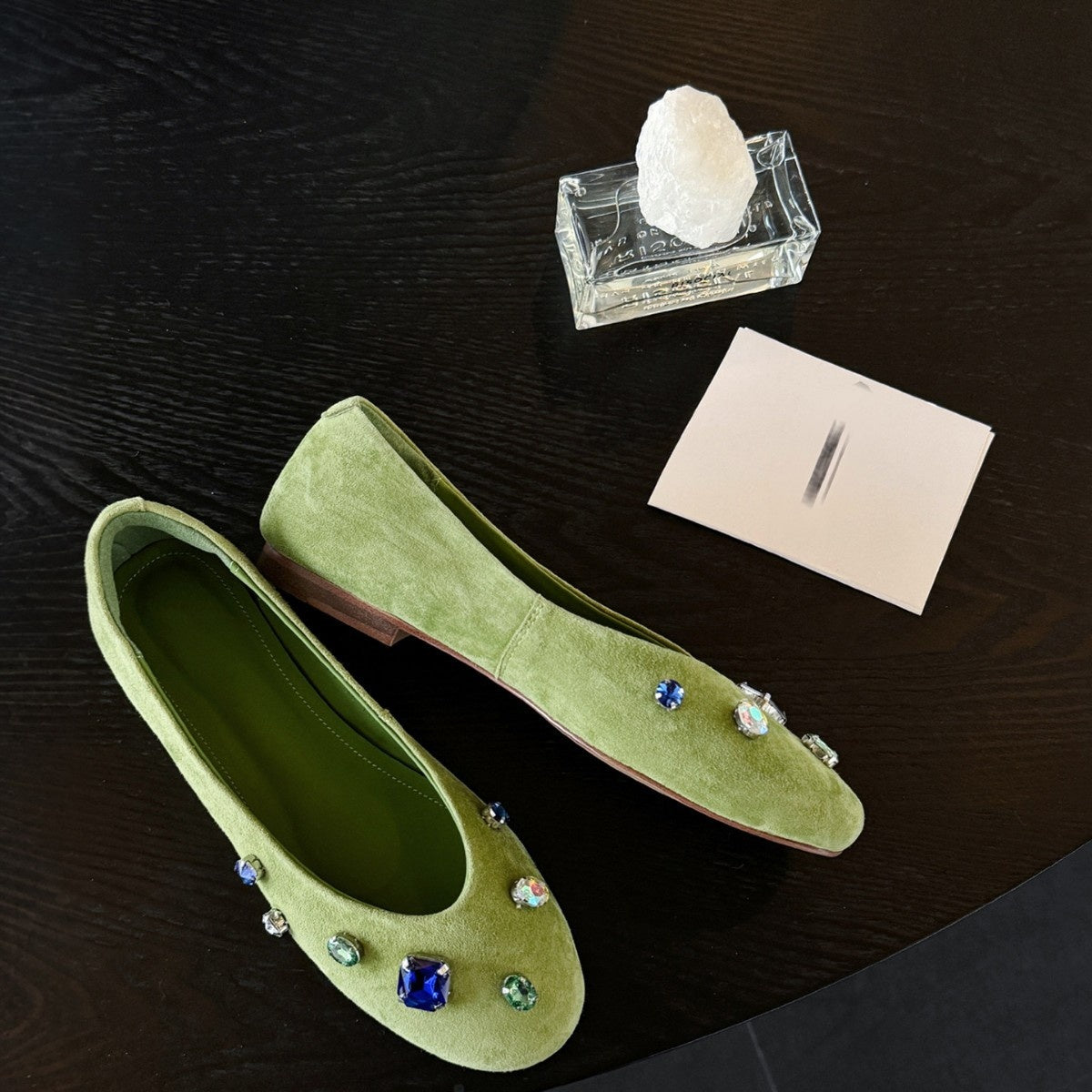 Women's French Rhinestone Gem Slip-On Loafers
