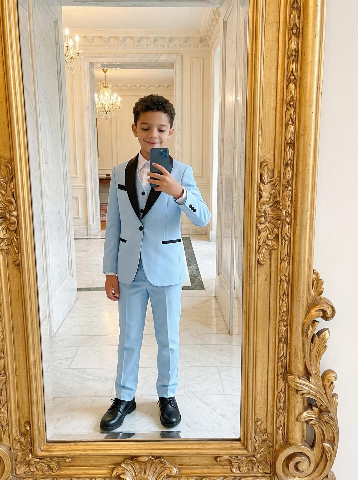 Boy Suits Tuxedo Slim Fit Suit for Boys Kids Toddler Dress Outfit with Coat, Pants, Vest Set No Tail