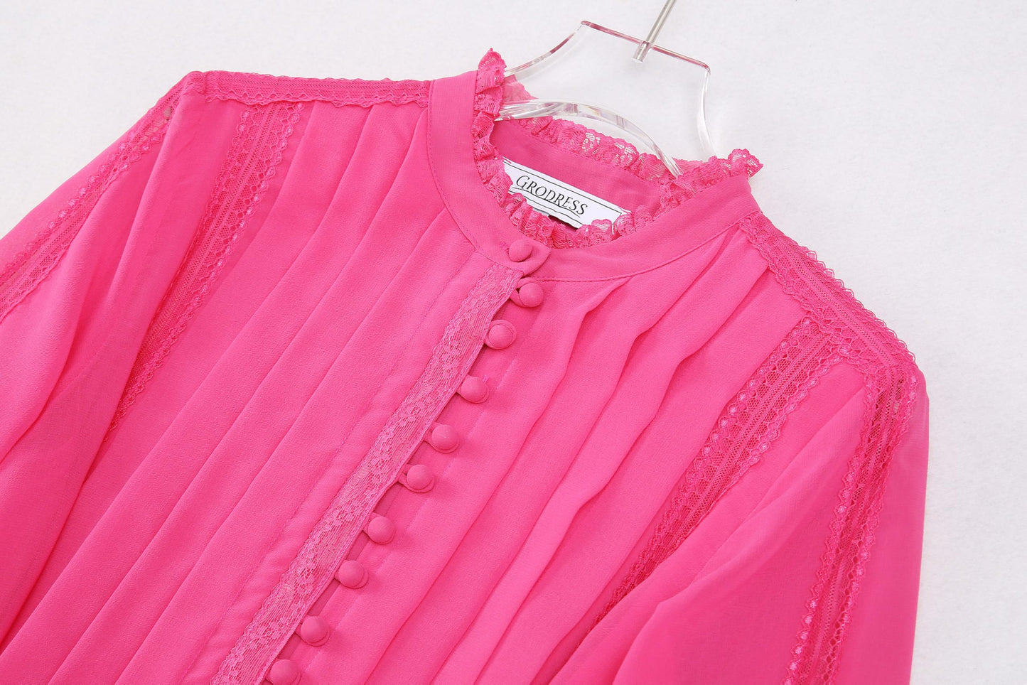 Women's 2026 Spring Fall Midi Dress with Belt Casual Long Sleeve Lace V Neck Pleated A Line Flowy Dresses for Work or Daily