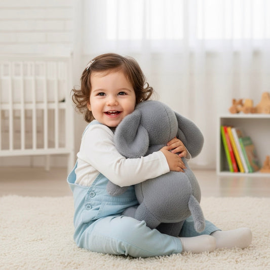 12" Elephant Plush Toy | Ultra-Soft Sensory Stuffed Animal | Nursery Keepsake