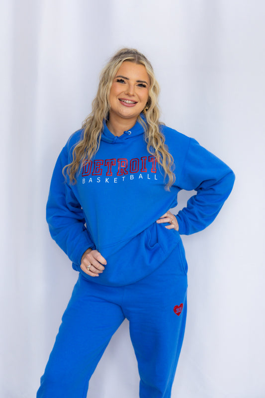 Royal Blue Detroit BOLD Puff + Sparkle Sweatsuit