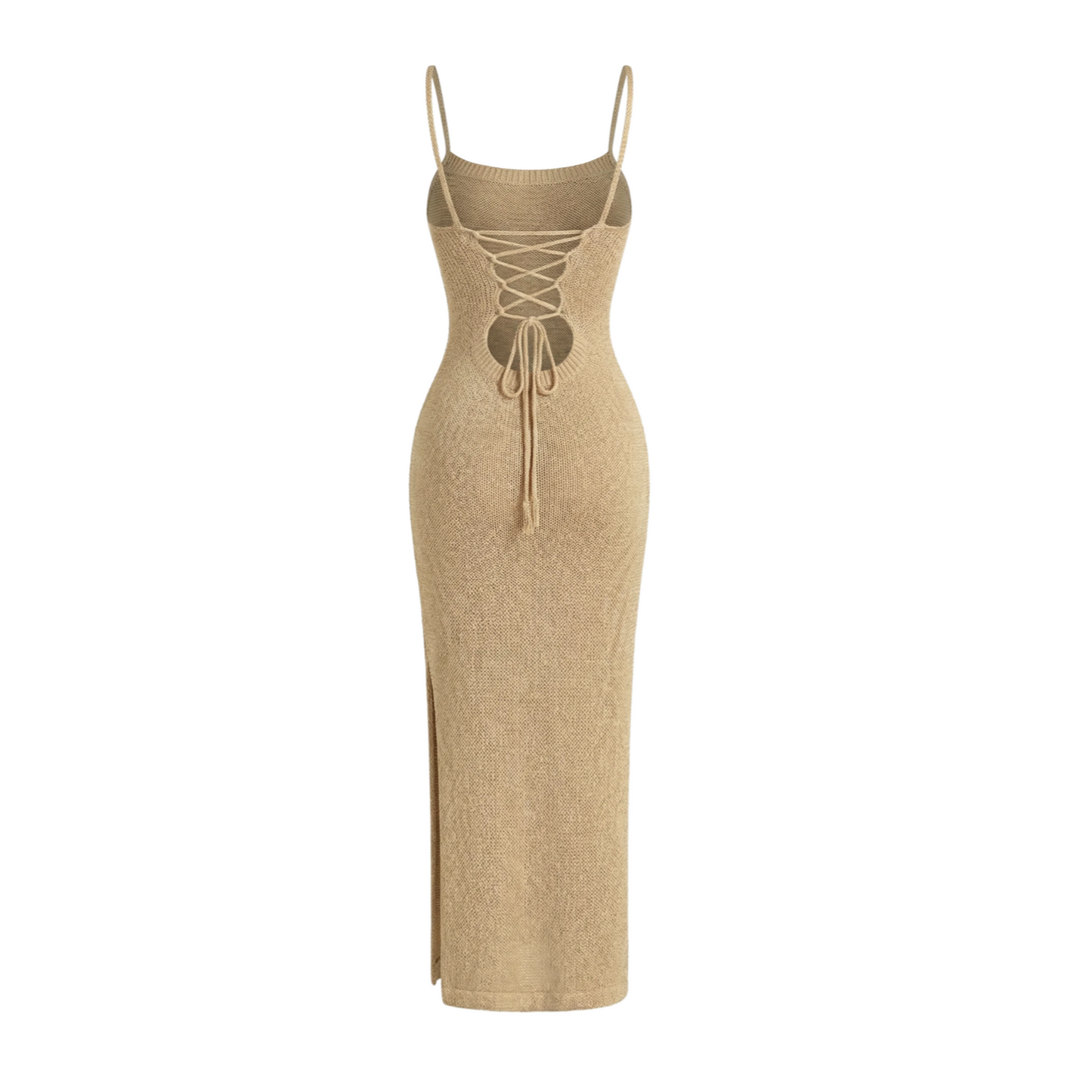 Bare Muse Khaki Cloud-Knit Maxi Dress