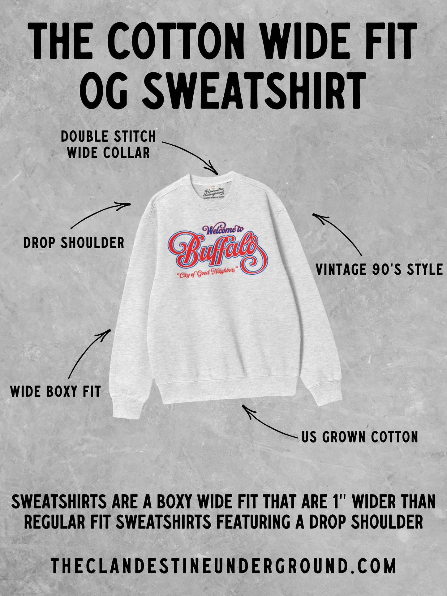 Underground Original Design: LUCKY! PUFF Boxy Cotton Sweatshirt