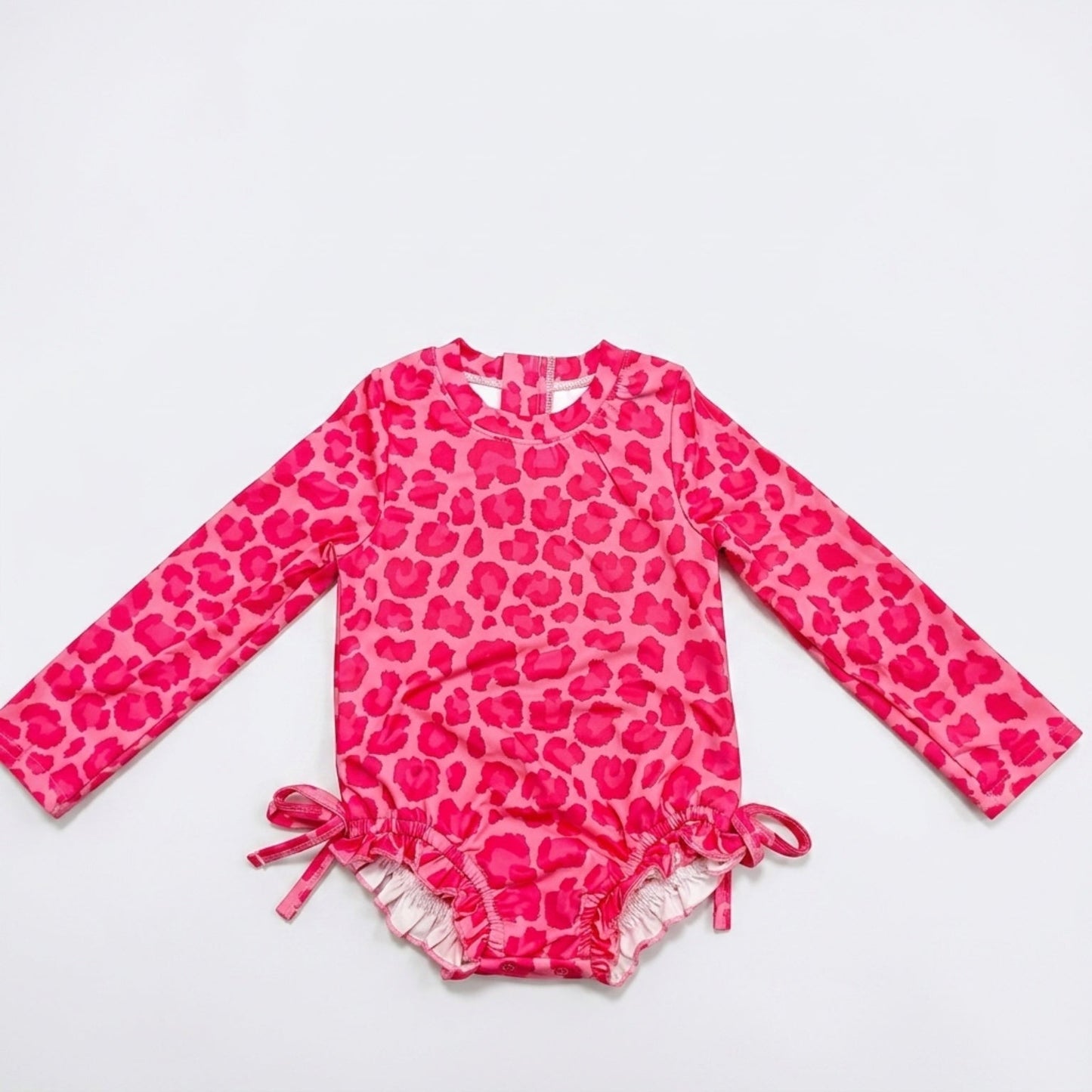 Pink leopard rash guard Swimsuit