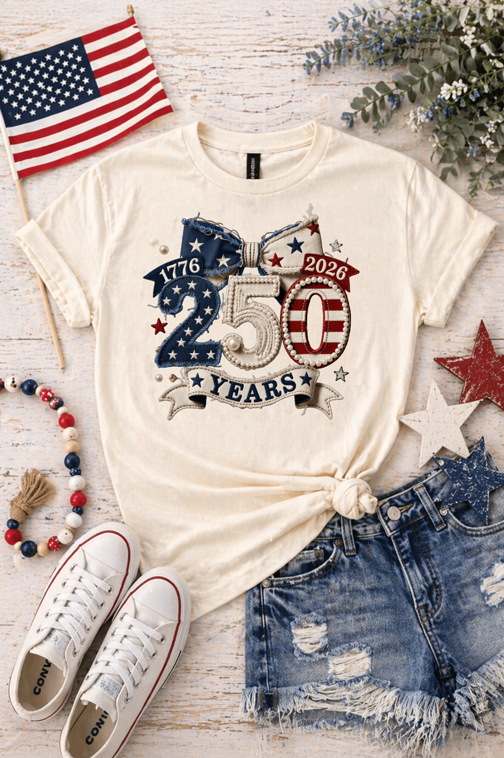 250 USA Flag Gildan Softstyle Tee