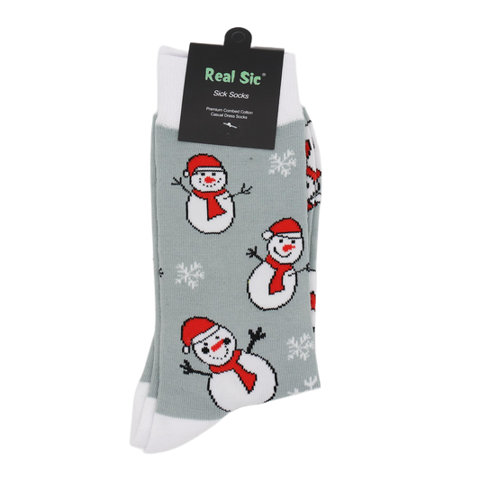 Snow Man Holiday Socks - Comfy Cotton for Men & Women