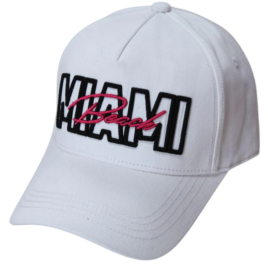 Miami Beach Embroidered Cap – Premium 6-Panel Cotton Hat