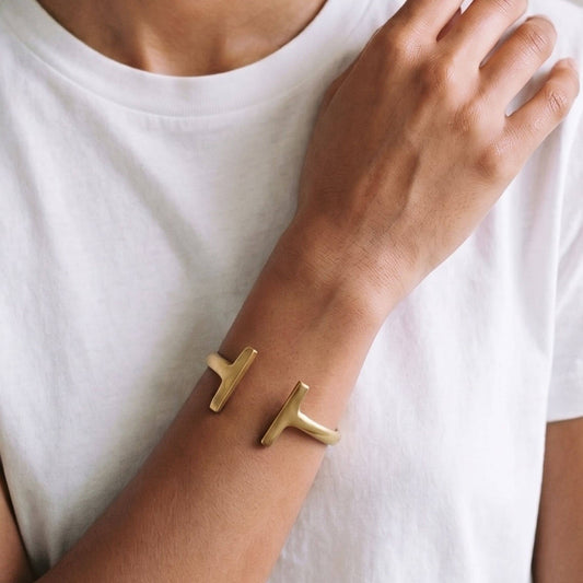 Double T Wrap Brass Bracelet | Simba