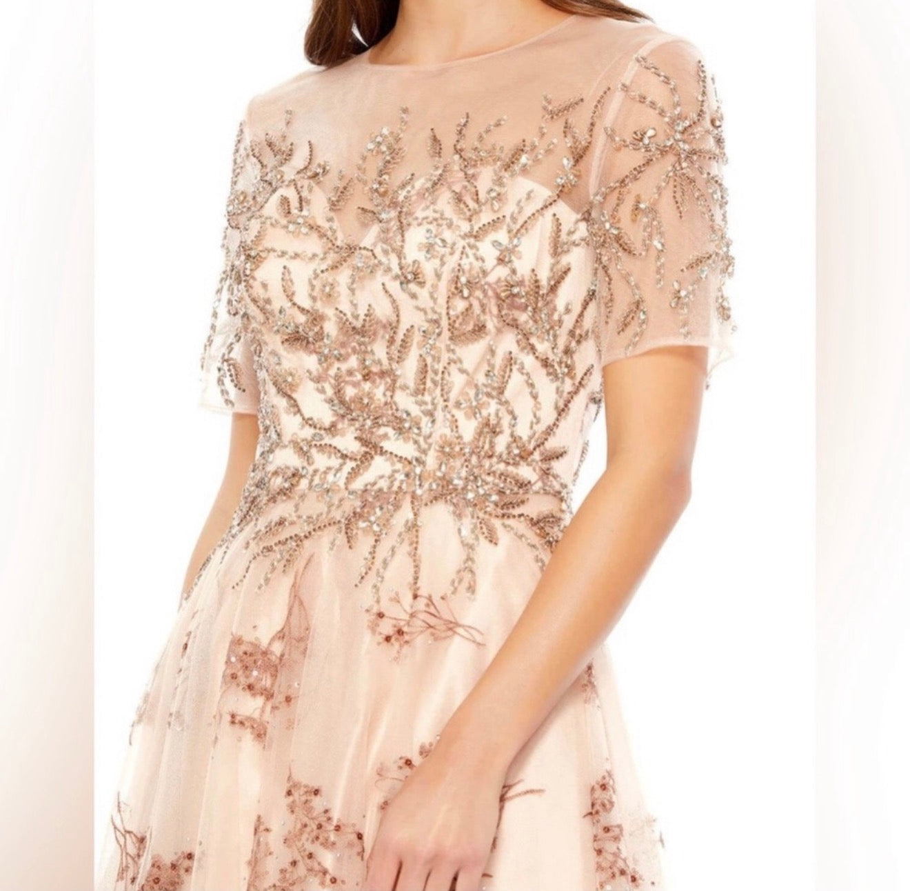 Mac Duggal 79317 Embellished
Illusion Short Sleeve A Line Gown Sz 4
$698