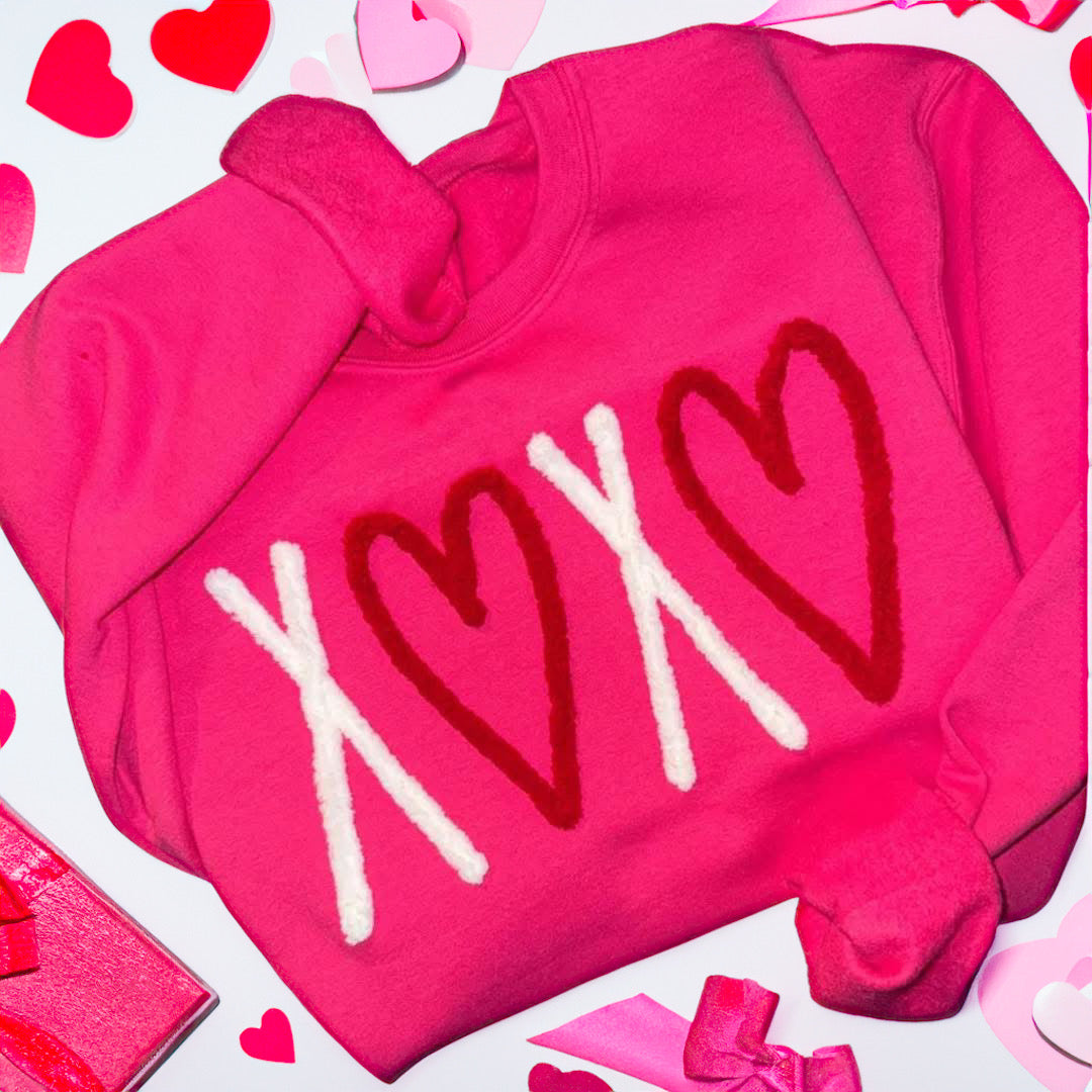 XOXO yarn embroidered sweatshirt