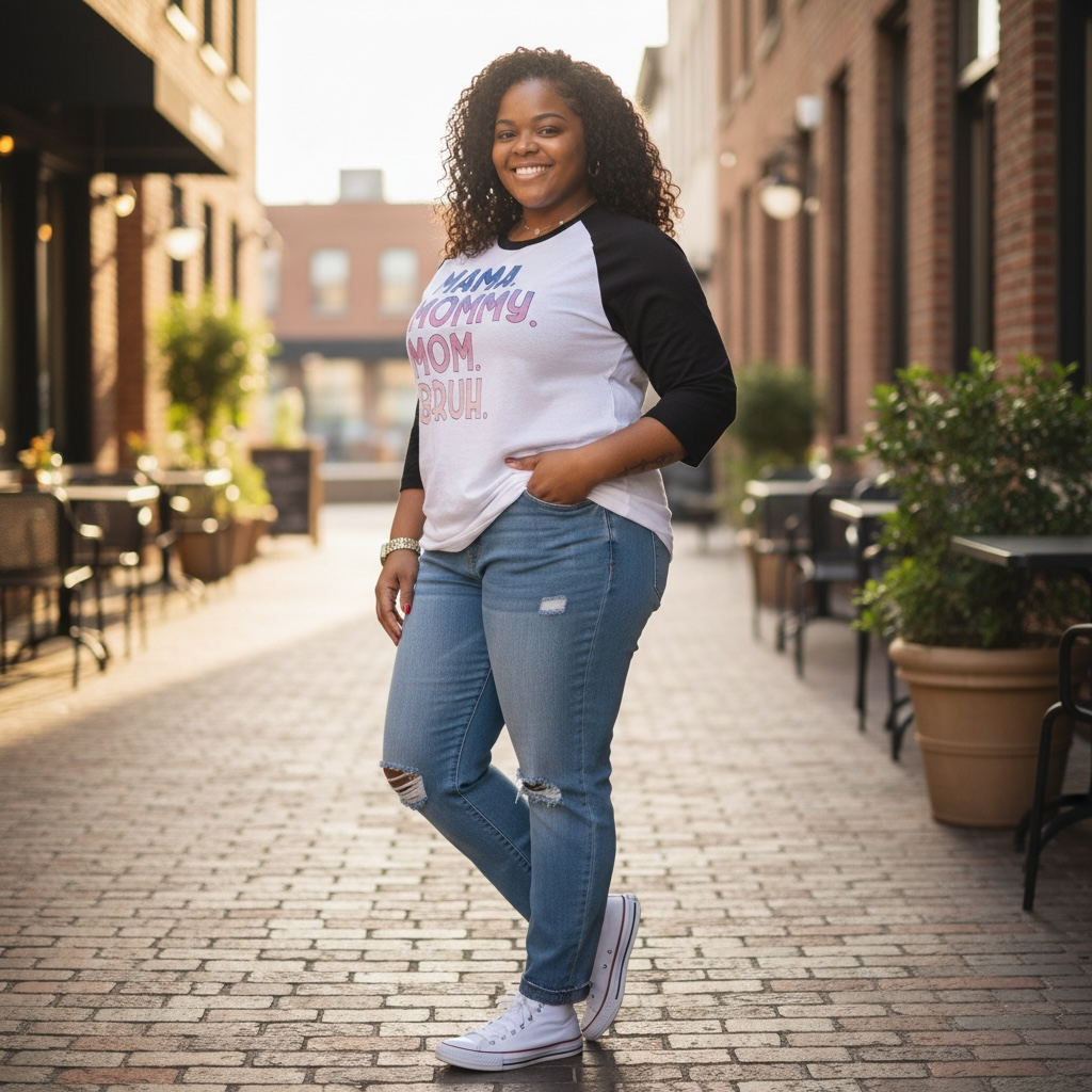 Women's Plus Size Baseball Mom or Bruh T-Shirt