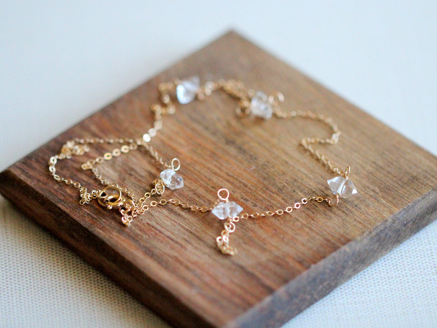 Herkimer Diamond Draped Necklace