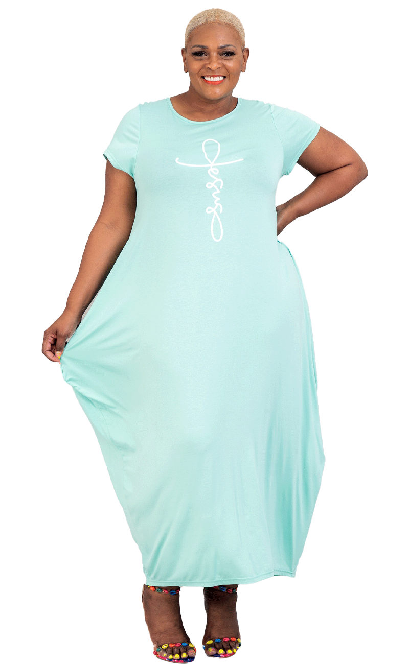 Kara Chic Dress 21045SC-Aqua