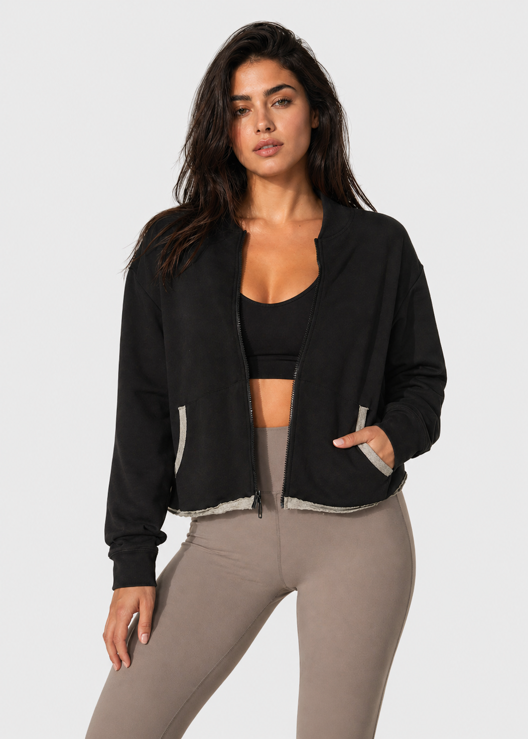Lux Terry Crop Jacket Made in USA