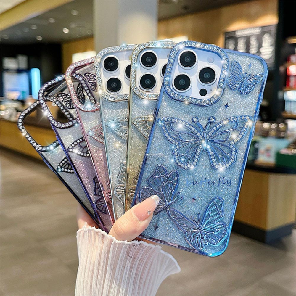 Luxury 3D Glitter Zircon Butterfly Phone Case | ZAKAPOP