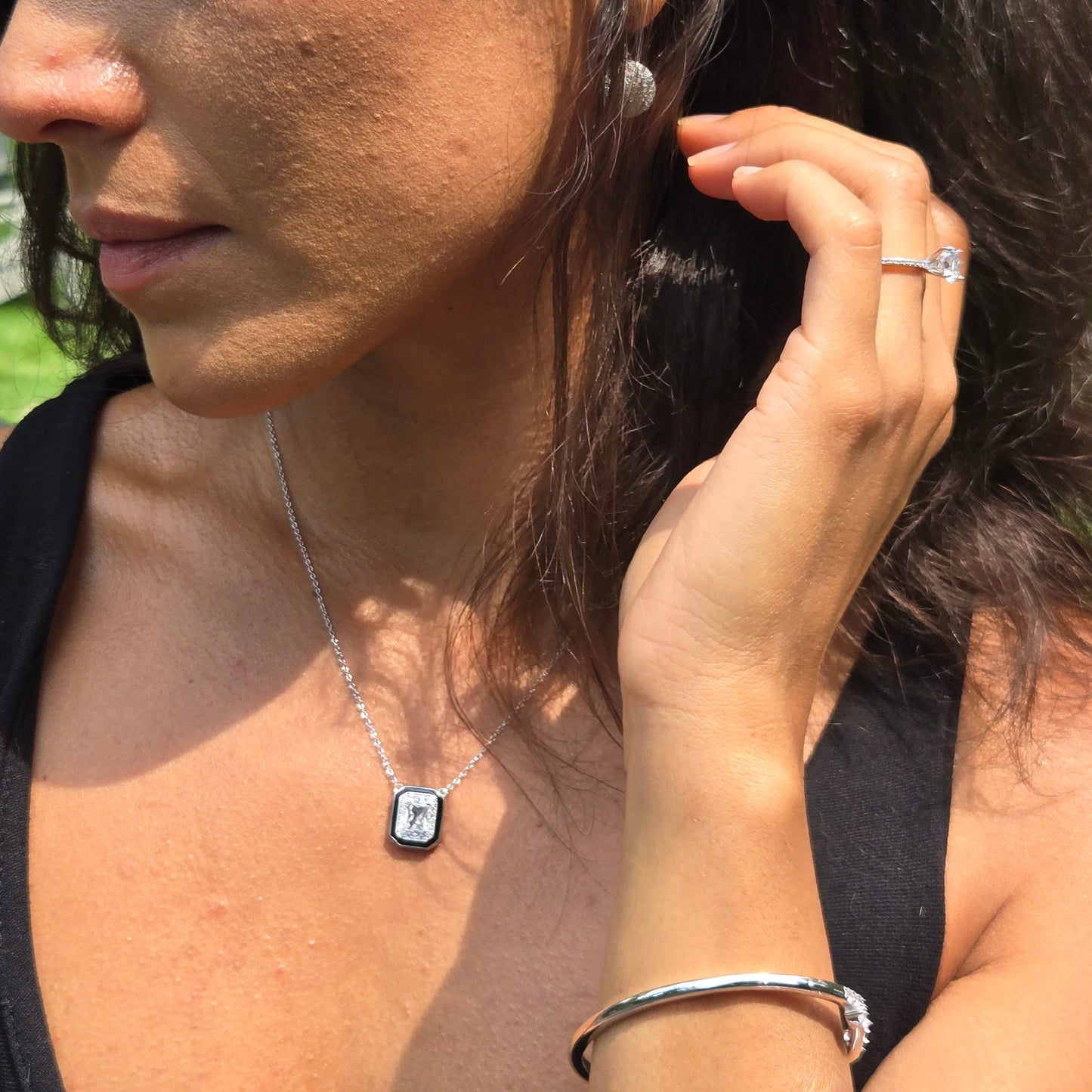 Maze Silver Chain Necklace – Statement Layered Necklace