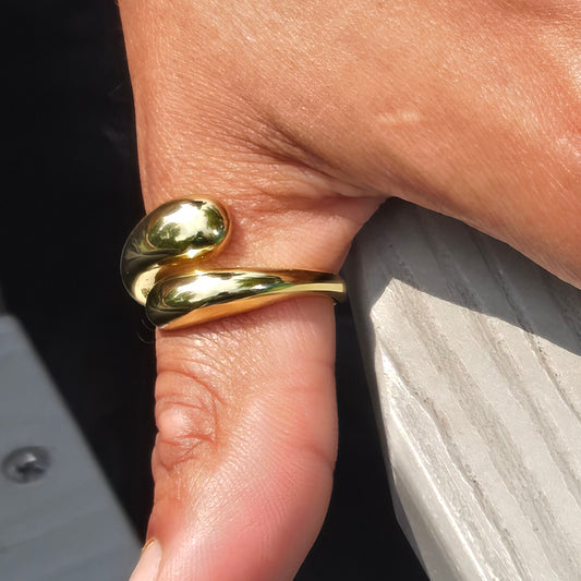 Millennium Ring in Gold – 18K Gold Plated Sterling Silver Statement Ring