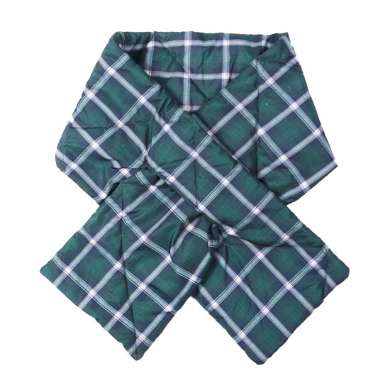 Plaid Check Puffy Scarf Check Quilted Pull Thru Scarf