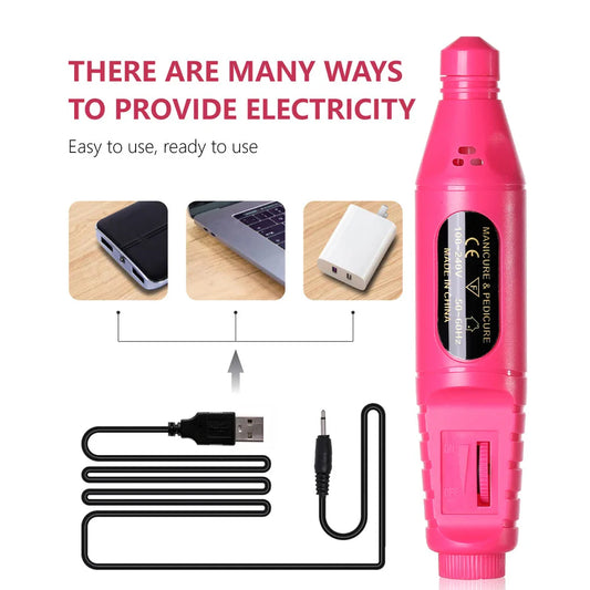 LINMANDA 6 In 1 Electric Nail Drills Kit Remove Polisher Manicure Portable Nail File Nail Drill Equipment Pen Tools Machine