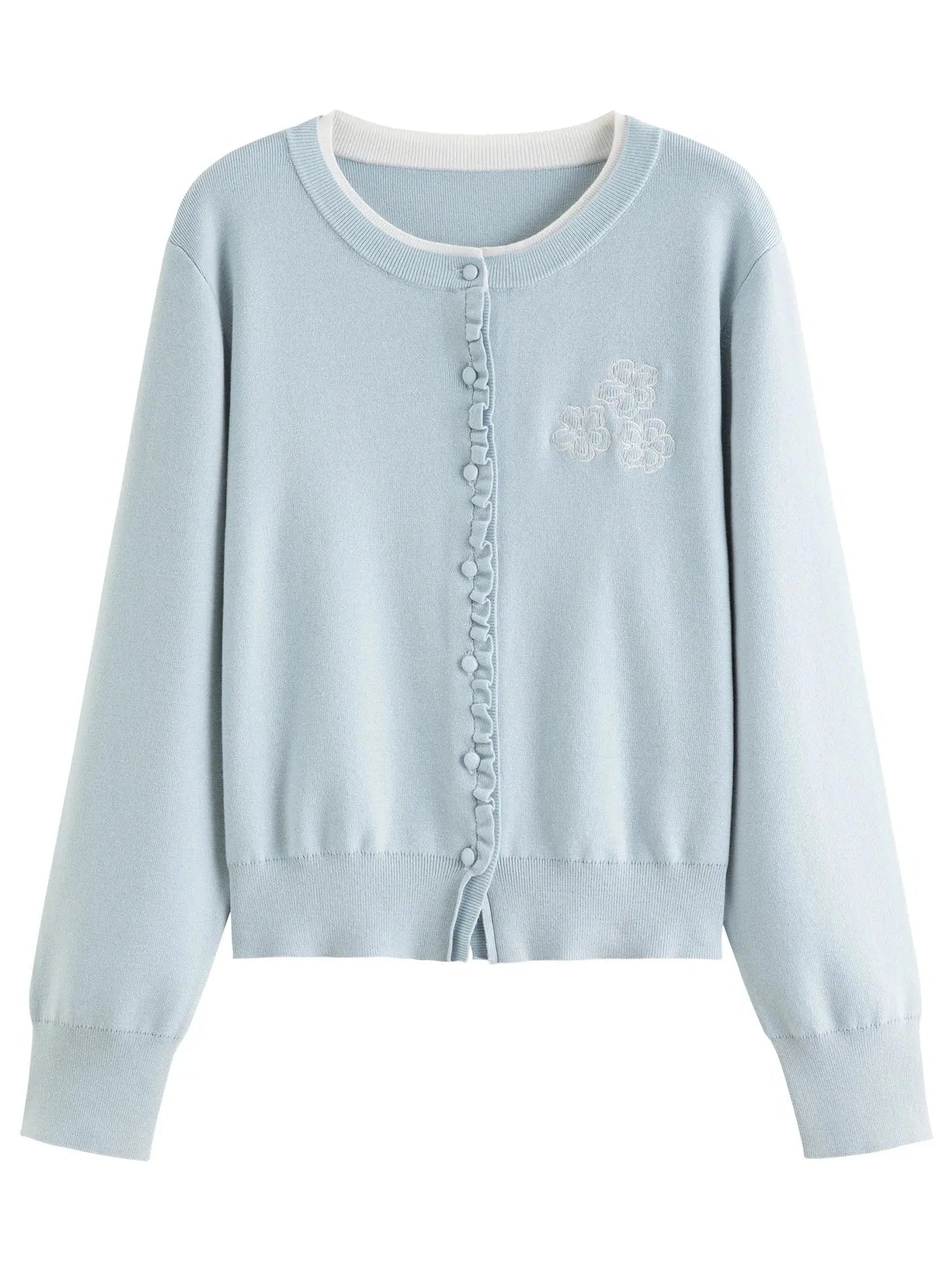 Vintage-Inspired Floral Ruffle Knit Top