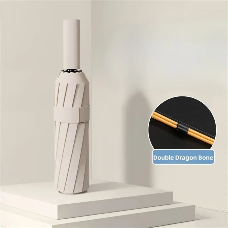 12-Bone Auto-Open Folding Umbrella – UV & Wind Resistant