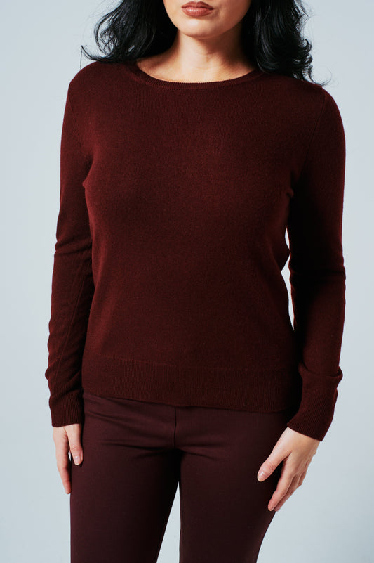 The Juliette Sweater — 100% Cashmere in Bordeaux │ Petite