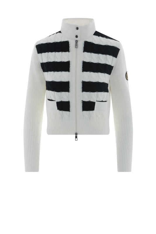 Striped Knit Quilt Cardigan