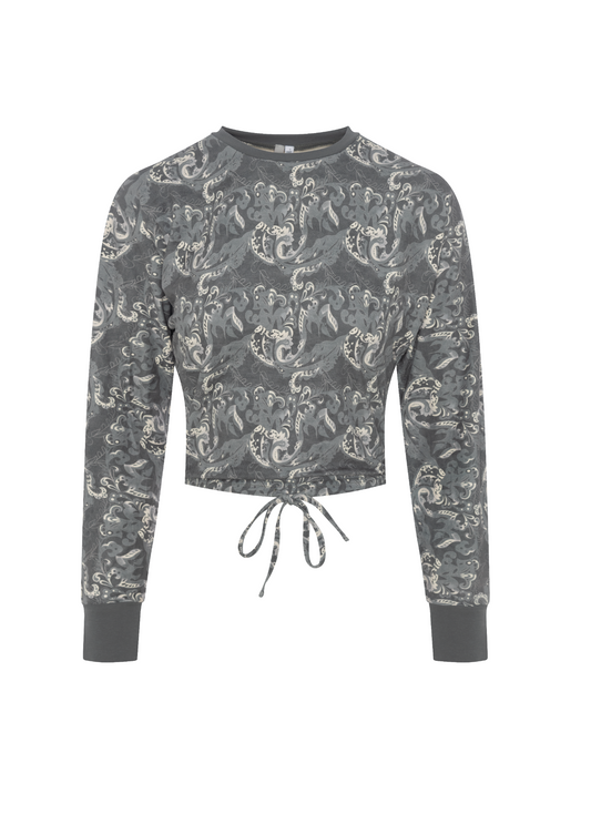 Dolman Crop Velour Top