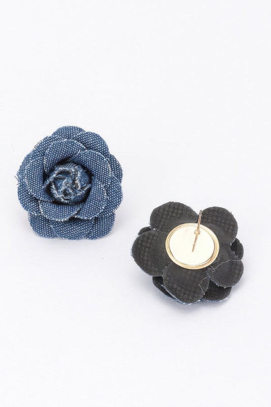 Denim Flower Earring