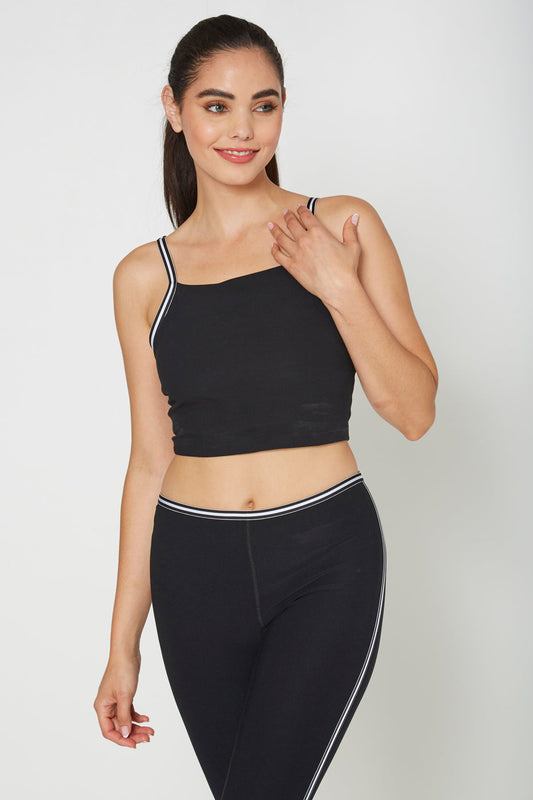 Bias Stripe Sculpting Crop Top Made in USA