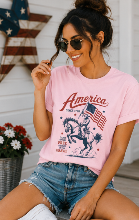 America 1776 Bella Canvas Graphic Tee Top
