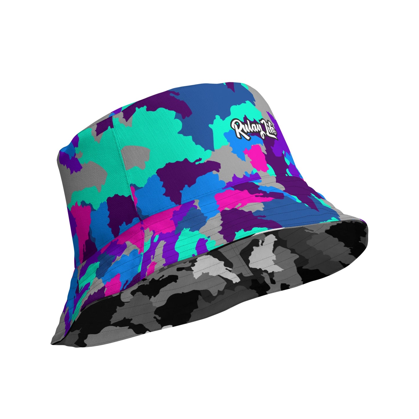 Dominican Camo Reversible bucket hat (Black/Amaranth)